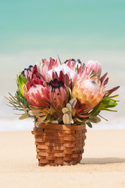 Fall Protea Basket Arrangement